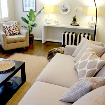 Arc Lamp with Cork Drum Shade