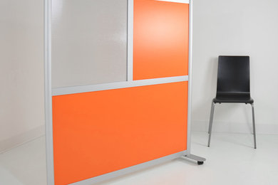 4' Low Height Modern Room Divider, Orange & Translucent