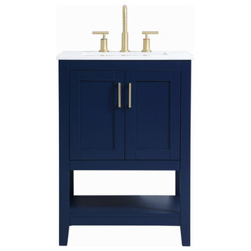 Elegant Aubrey 24" Single Bathroom Vanity VF16024BL Blue