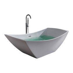 ADM Bathroom Design - ADM Rectangular Freestanding Bathtub, White, 69.9", Glossy White - Bathtubs