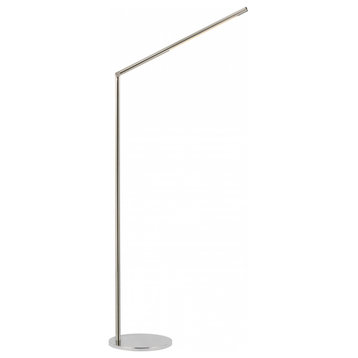 Cona Large Articulating Floor Lamp, 1-Light, LED, Polished Nickel, 42.5"H