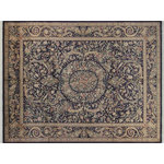 Bareens Designer Rugs - Kala Bage Pak Persian Mandy Blue/Red Wool Rug - 10'2'' x 14'1'' - Designed with mesmerizing intricacy and gorgeous color palette, this hand-knotted masterpiece demonstrates the beauty and electrifying thrill of Pak Persian art. These meticulously hand-knotted Pak-Persian rug is made with pure wool and features breathtaking traditional, transitional, and tribal designs in bold luxurious color pallets. Known for their intricate designs these rugs are a reproduction of Persian rugs, made in Pakistan with unique Mughal designs. Made by master weavers using the same Persian texture, design and dying technique, we wanted to produce the most significant manifestation of Persian art, life, and culture. This rug is most famous for its exceptional quality, incredible designs, patterns, and vibrant rich color. Pak-Persian rugs made with Persian weave with high knot counts, which enables the high intricacy and detail found in the patterns are also referred to as "State of art", each color adds a rich beautiful detail in the artwork of this rug. The design, color, and beautiful chromatic composition with a vibrant sheen with intricate designs, exude beauty, elegance, and quality make this rug a masterpiece of its own.