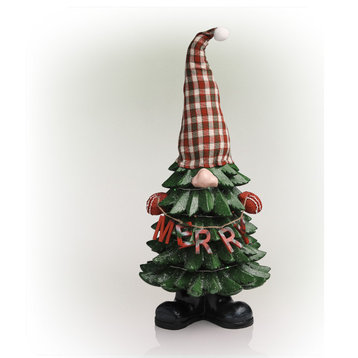 Christmas Tree "Merry" Gnome Decoration with Color Changing LED Lights