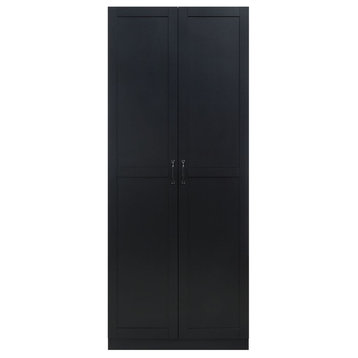 Hopkins Modern Freestanding Storage Closet, Black, 1-Piece