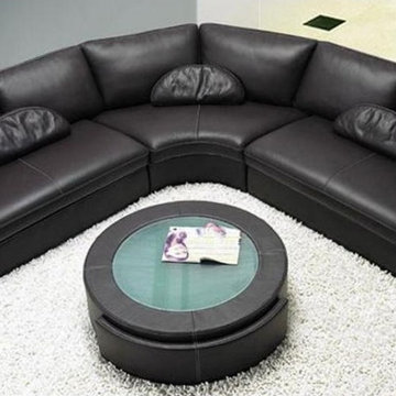 Black Leather Sectional Sofa