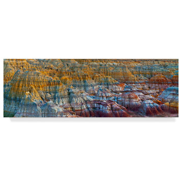 Hua Zhu 'Colorful Rocks' Canvas Art, 32"x10"