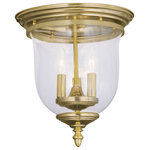 Livex Lighting - Legacy Ceiling Mount, Polished Brass - The Legacy collection offers a chic update to traditional style lighting. This flushmount light design comes in a beautiful polished brass finish with a traditional glass bell jar adding style.