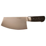 Master Grade - I.O. SHEN Master Grade Oriental Slicing Knife, Kitchen Knife - 6 ¾" / 170 mm - Introducing the I.O. Shen oriental slicing knife wide blade knife, expertly designed for herbs, vegetables, and meat. Its unique curved blade creates a rocking motion, reducing wrist strain while delivering clean, precise cuts in no time. Each kitchen knife features a unique "Yin Yang" handle design, enhancing balance and stability while adding a touch of elegance to your kitchen. The handles are made from durable, heat-resistant ebonite, ensuring longevity and comfort in every cut, though we recommend handwashing for optimal care. With a razor-sharp edge crafted at a precise 15° angle, this slicing knife make slicing and mincing a joyful experience. Additionally, our advanced Triplex Steel Technology guarantees superior sharpness and edge retention, setting our knives apart from the rest. Hand-finished over an average of seven hours, each I.O. Shen knife embodies dedication to quality and performance. Plus, enjoy peace of mind with a one-year warranty, underscoring our commitment to excellence.