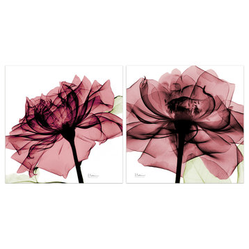 "Rose" Printed Wall Art Unframed Free Floating Tempered Glass