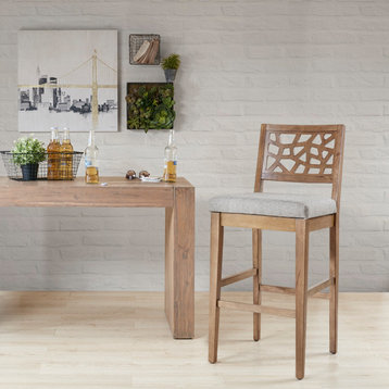 Oak Wood Upholstered Counter Stool/Barstool, Barstool
