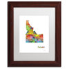 Marlene Watson 'Idaho State Map-1' Framed Art, Wood Frame, 11"x14", White Matte