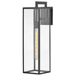 Hinkley - Hinkley 2595BK Max - One Light Outdoor Large Wall Lantern - Simple, clean-cut, yet captivating, Max is an instMax One Light Outdoo Black Clear Glass *UL: Suitable for wet locations Energy Star Qualified: n/a ADA Certified: n/a  *Number of Lights: Lamp: 1-*Wattage:100w Medium Base bulb(s) *Bulb Included:No *Bulb Type:Medium Base *Finish Type:Black