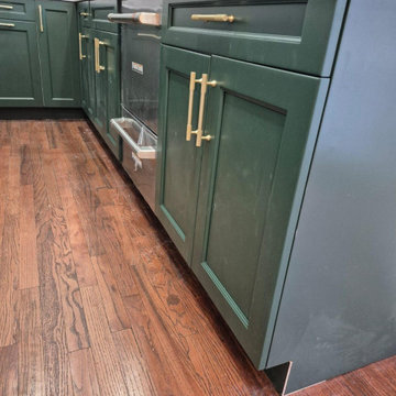 Modern Green & White Kitchen Remodel