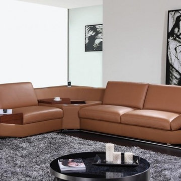 Modern Brown Eco Leather Sectional Sofa