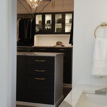 Japanese Inspired Primary Bathroom and adjoining Dressing Room