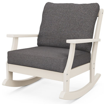 Braxton Deep Seating Rocking Chair, Sand/Ash Charcoal