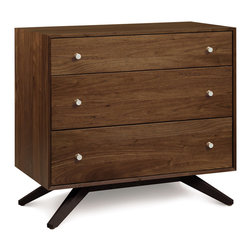 Astrid Walnut 3 Drawer Chest - Dressers