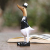 Novica Handmade Captain Duck In Black Wood And Bamboo Root Sculpture