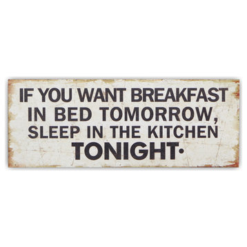 "If You Want Breakfast" Wooden Wall Decor