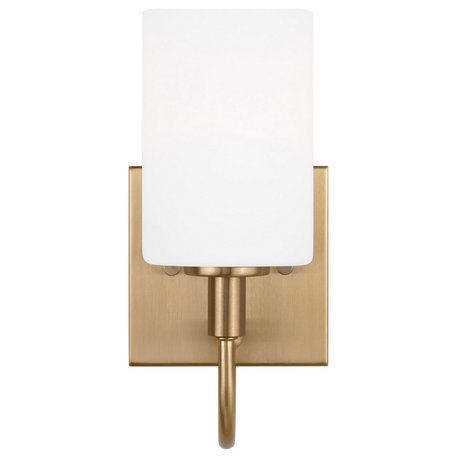 Oak Moore 1-Light Bathroom Vanity Light in Satin Brass