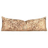 Persian Rug Velvet Pillow In Saddle, Extra Long Lumbar , 12"x20", With Insert