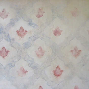 Indian Inspired Mural on Clay Plaster.