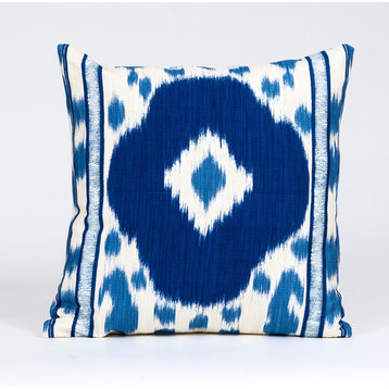 Blue ikat pillow cover, Brunschwig & Fils fabric, designer pillow cover, 24x24