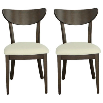 Montebello Set of 2 Upholstered Dining Chairs Dark Chocolate Brown/Neutral