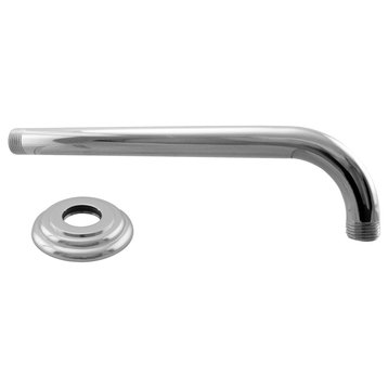 1/2" Ips X 10" 90-Degree Rain Shower Arm With Flange In Polished Chrome