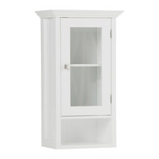 Acadian White Bathroom Wall Cabinet, Single Door