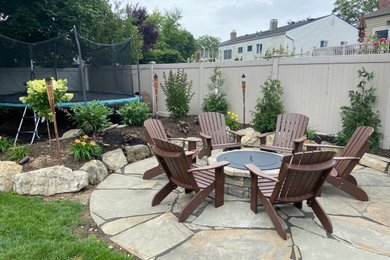 Nicolock Fire Pit with Irregular Blue Stone