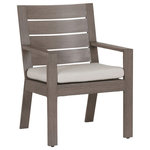 Sunset West Outdoor Furniture - Laguna Dining Chair With Cushions, Canvas Flax - A re-imagination of materials, the Laguna collection from Sunset West embodies effortlessly stylish living. Crafted in lasting aluminum, with a hand-brushed finish to mimic real driftwood, Laguna captures a timeless look with modern sensibility - offering the look and feel of natural wood, with minimal maintenance.