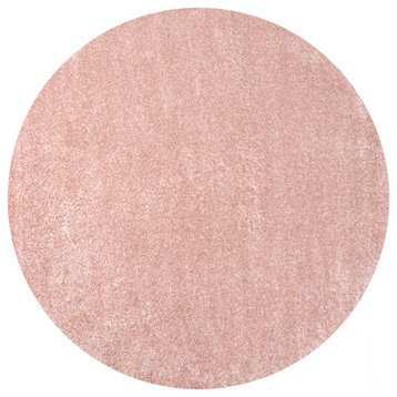 Haze Solid Low-Pile Pink 8' Round Area Rug