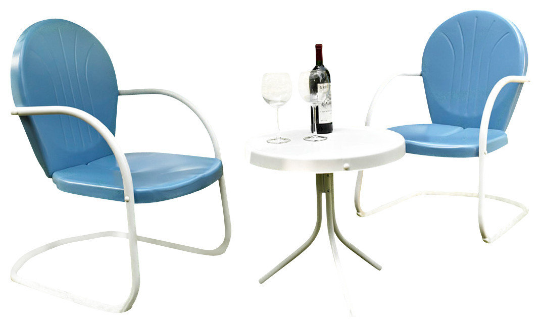 Griffith 3-Piece Metal Outdoor Conversation Seating Set - Contemporary ...