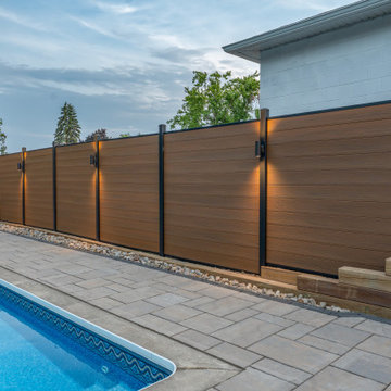 Modern Composite Privacy Fence with Integrated Lighting