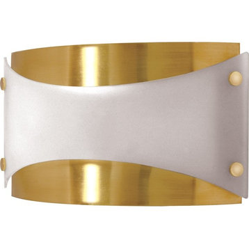 Brushed Brass and Frosted Glass Signature Energy Star ADA Wall Sconce