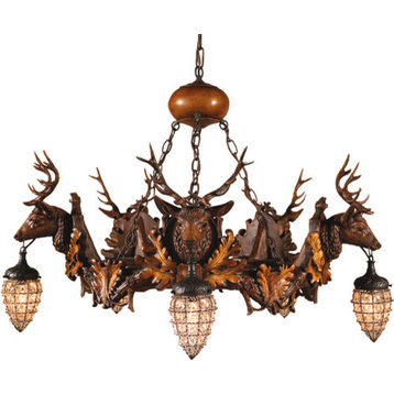 Stag And Globe Chandelier, Small