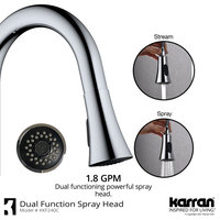 Karran Weybridge Single-Handle Pull-Down Sprayer Kitchen Faucet, Chrome