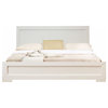Moma White Wood Platform King Bed With Two Nightstands