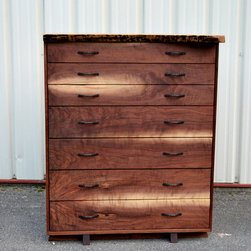 Live Edge Walnut Bookmatched Dresser - Dressers