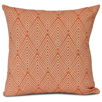 Lifeflor, Geometric Print Indoor/Outdoor Pillow, Rust,20 x 20-inch