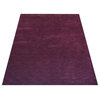 Hand Knotted Loom Wool Area Rug Solid Purple, [Rectangle] 10'x13'