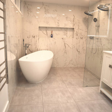 Heating Flooring System / Luxurious Walk-In Shower in McLean.