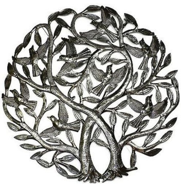 Double Tree of Life Recycled Metal Wall Art