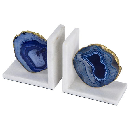 Agate Bookend, Blue