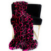 Pink Black Plush Faux Fur Luxury Throw Blanket, Blanket 96Lx110W Queen