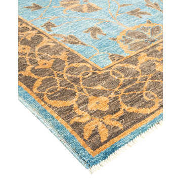 Oushak, One-of-a-Kind Hand-Knotted Area Rug Light Blue, 9'2"x11'3"