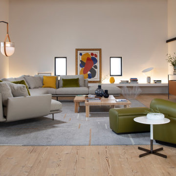Wohnen in einem zeitgemäßen Chalet durch die Vielfalt an Materialien und Farben
