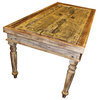 Consigned Antique Rustic Doors Table Reclaimed Solid Wooden Dining Table