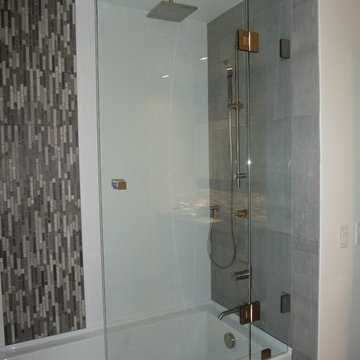 heavy glass shower enclosure